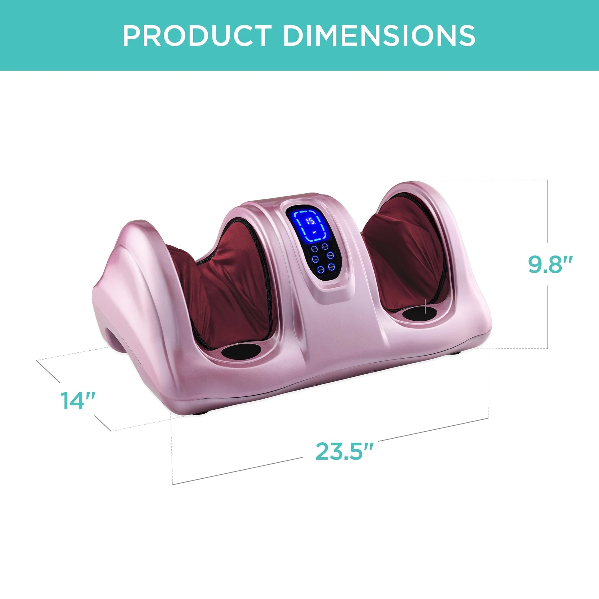 Therapeutic Kneading & Rolling Shiatsu Foot Massager W/ High Intensity Rollers, Remote - Rose Gold