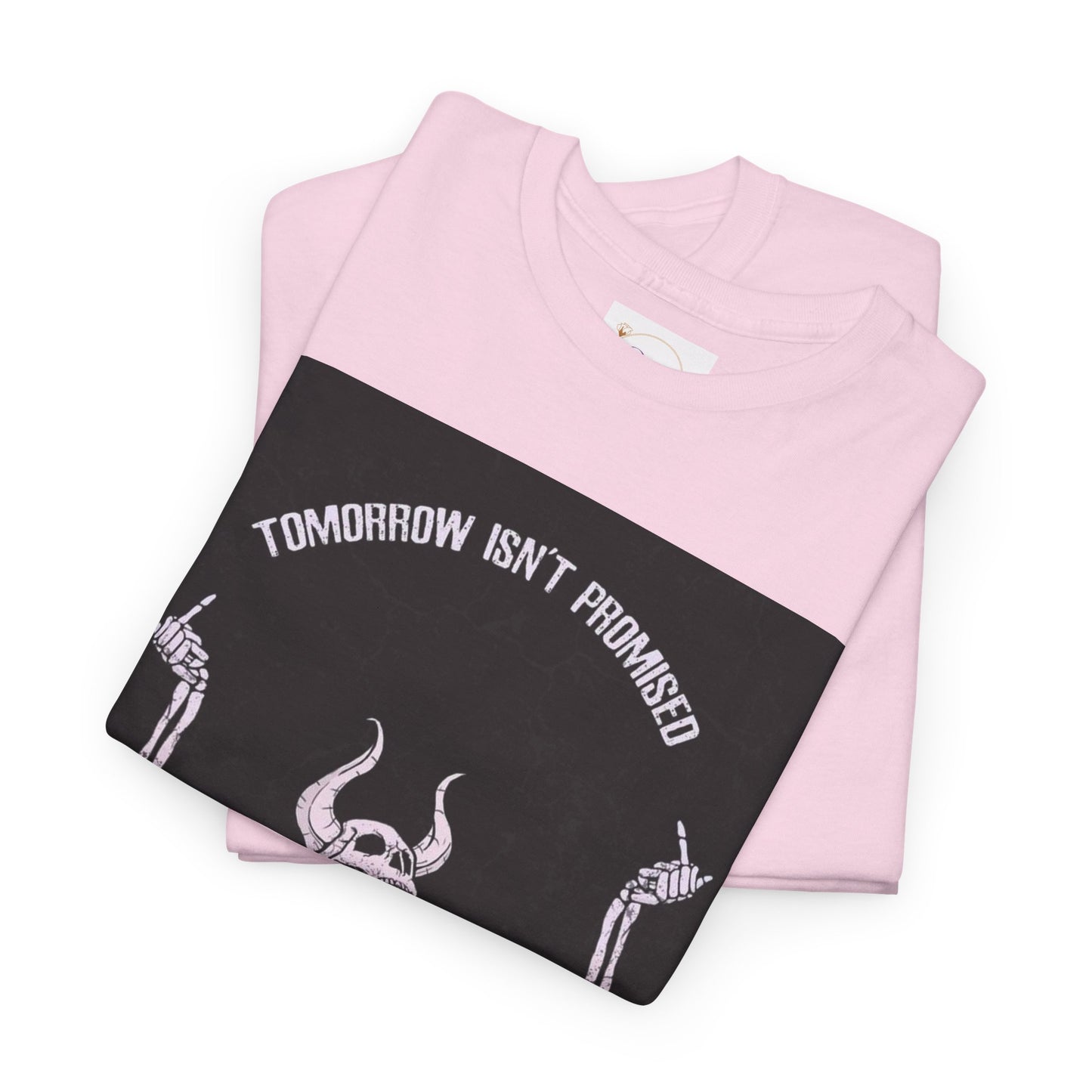 Chilling Vibes Skeleton Tee: "Tomorrow Isn't Promised"