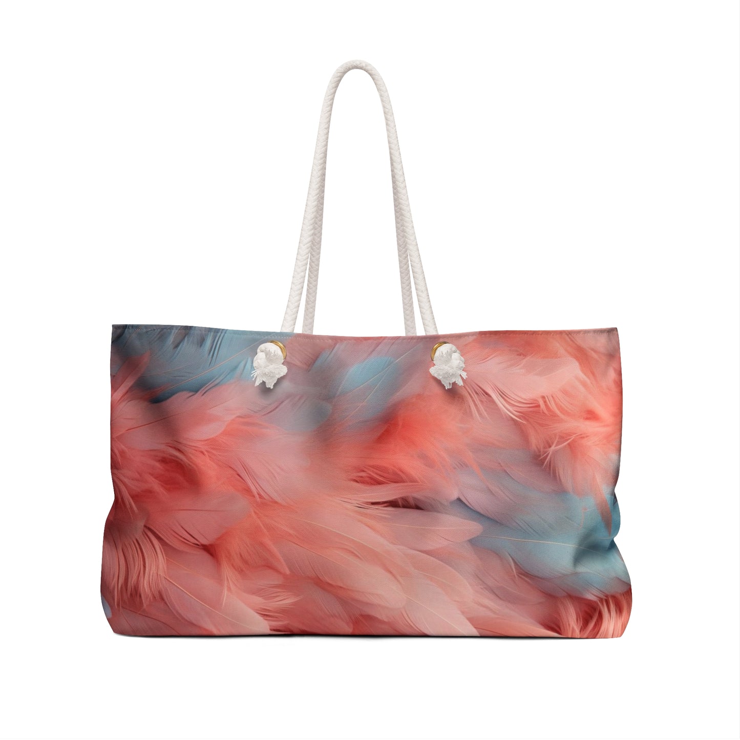 Bohemian Weekender Bag, Stylish Beach Tote, Travel Organizer, Weekend Getaway, Colorful Feather Design