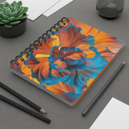 Vibrant Floral Spiral Bound Journal, Colorful Notebook for Art Lovers, Gift for Students, Journaling, Sketching, Note-Taking