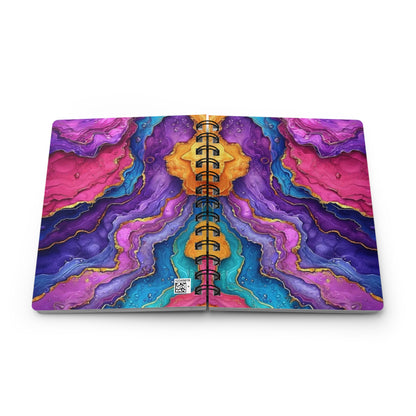 Vibrant Spiral Bound Journal, Colorful Notebook, Artistic Diary, Gift for Writers, Inspirational Journal
