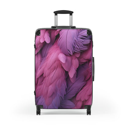 "Rebranding Into A New Badder Bitch" Feathered Suitcase ~ Pink/Purple