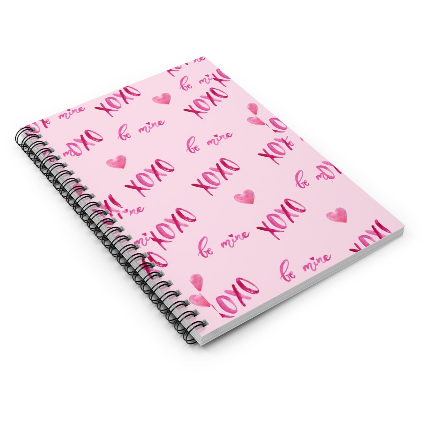 Pink XOXO Spiral Notebook - Ruled Line, Cute Journal Diary for Girls, Back to School Stationery, Love Notes Planner, Writing Pad Organizer