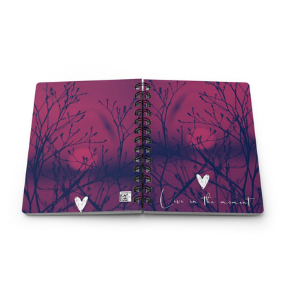 Live in the Moment Spiral Bound Journal, Inspirational Writing Notebook, Gift for Writers, Nature Lover Diary, Self-Care Journal,