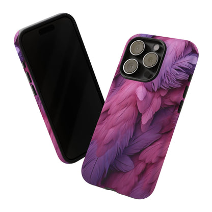 "Rebranding Into A New Badder Bitch" Pink/Purple Feathered Tough Cases