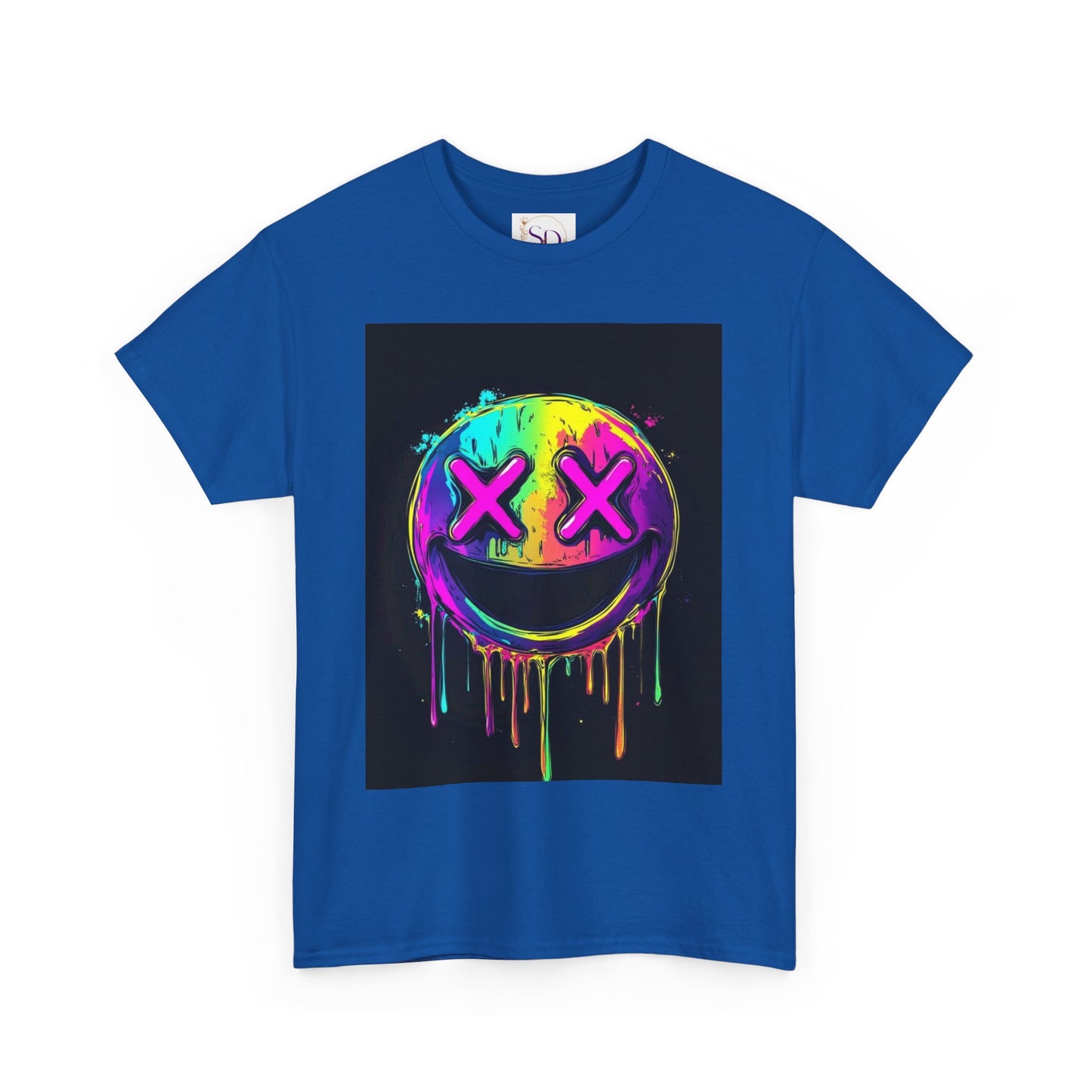 Colorful Graffiti Smiley Face Tee, Casual T-Shirt, Gift for Friends, Streetwear Style, Festival Attire, Fun Graphic Tee