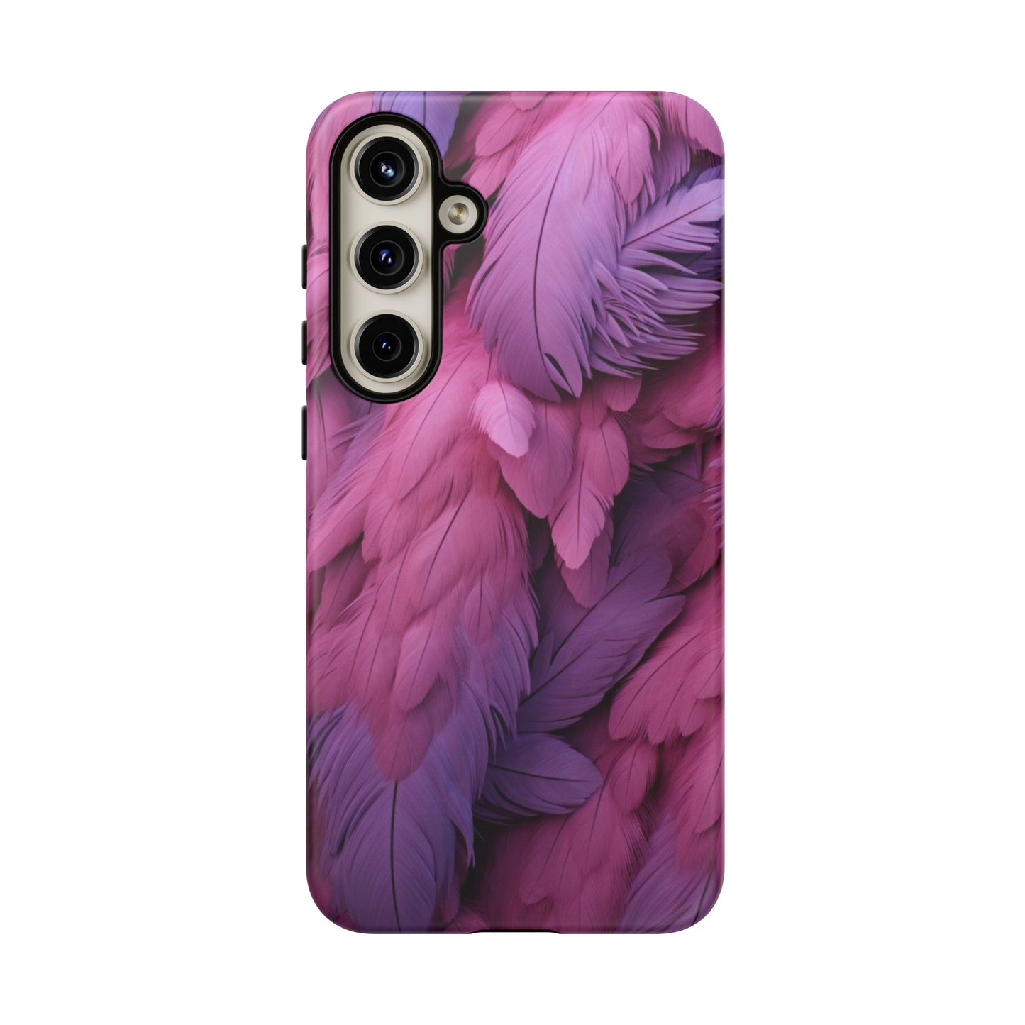 "Rebranding Into A New Badder Bitch" Pink/Purple Feathered Tough Cases