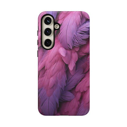 "Rebranding Into A New Badder Bitch" Pink/Purple Feathered Tough Cases