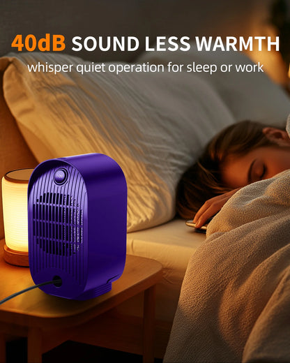 Space Heater, Small Portable Electric Heaters 1500W/800W, 2S Fast Heating, Tip-Over and Overheat Protection, Mini PTC Ceramic Room Desk Heater for Office Bedroom Indoor Use