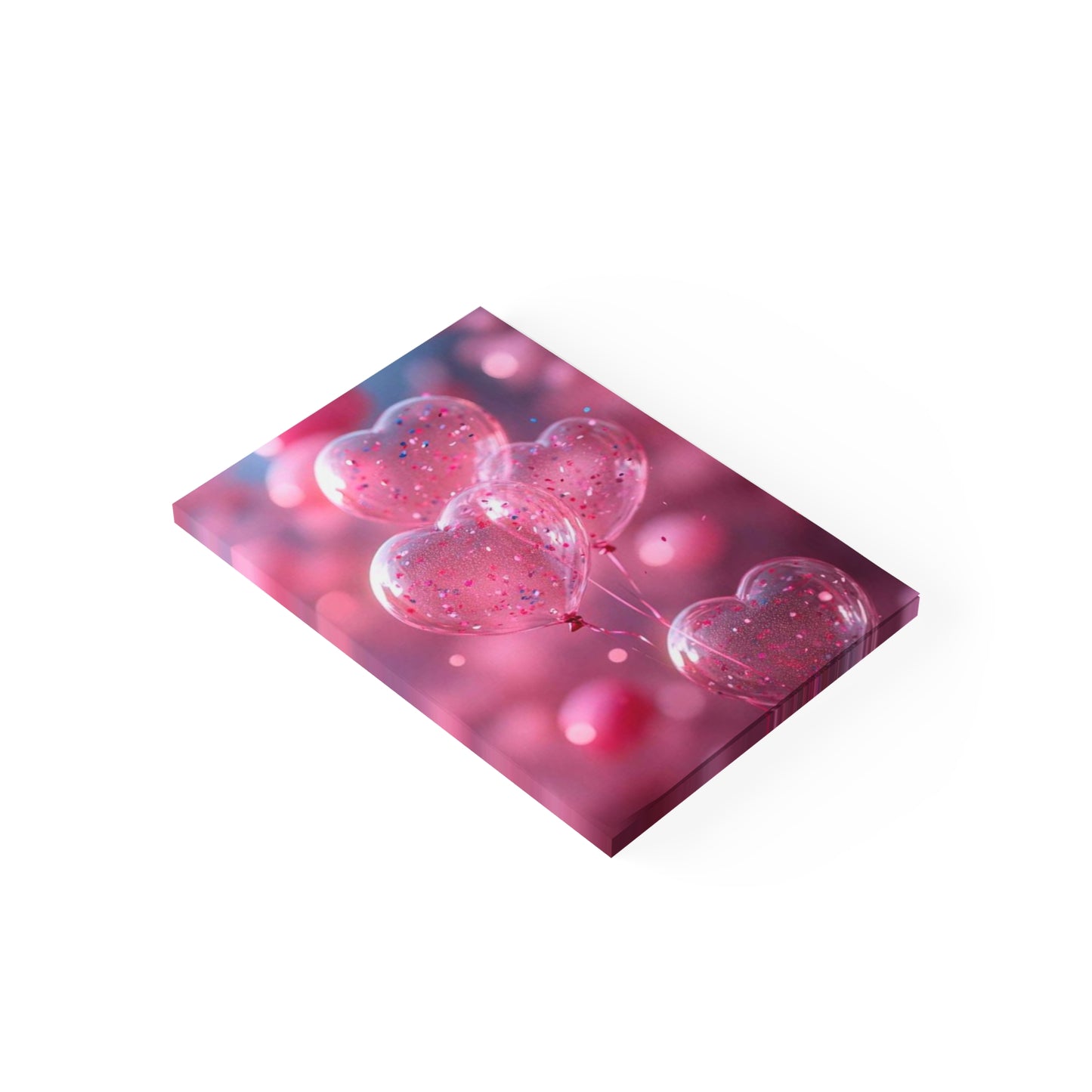 Post-it® Note Pads, pink heart shape design, Sticky Notes, Stationery, Office Supplies, Cute Desk Accessories, Reminder Cards