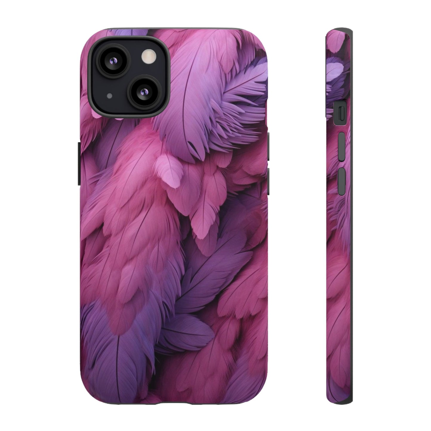 "Rebranding Into A New Badder Bitch" Pink/Purple Feathered Tough Cases