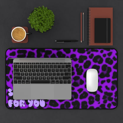 Purple Cheetah Print~Sucker For You Desk Mat