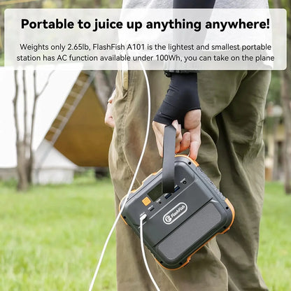 Portable Power Station Mini Solar Generator, 98Wh 26400Mah Lithium Battery, 120W 110V AC Outlets with LED Light Backup Battery for Camping Outdoor