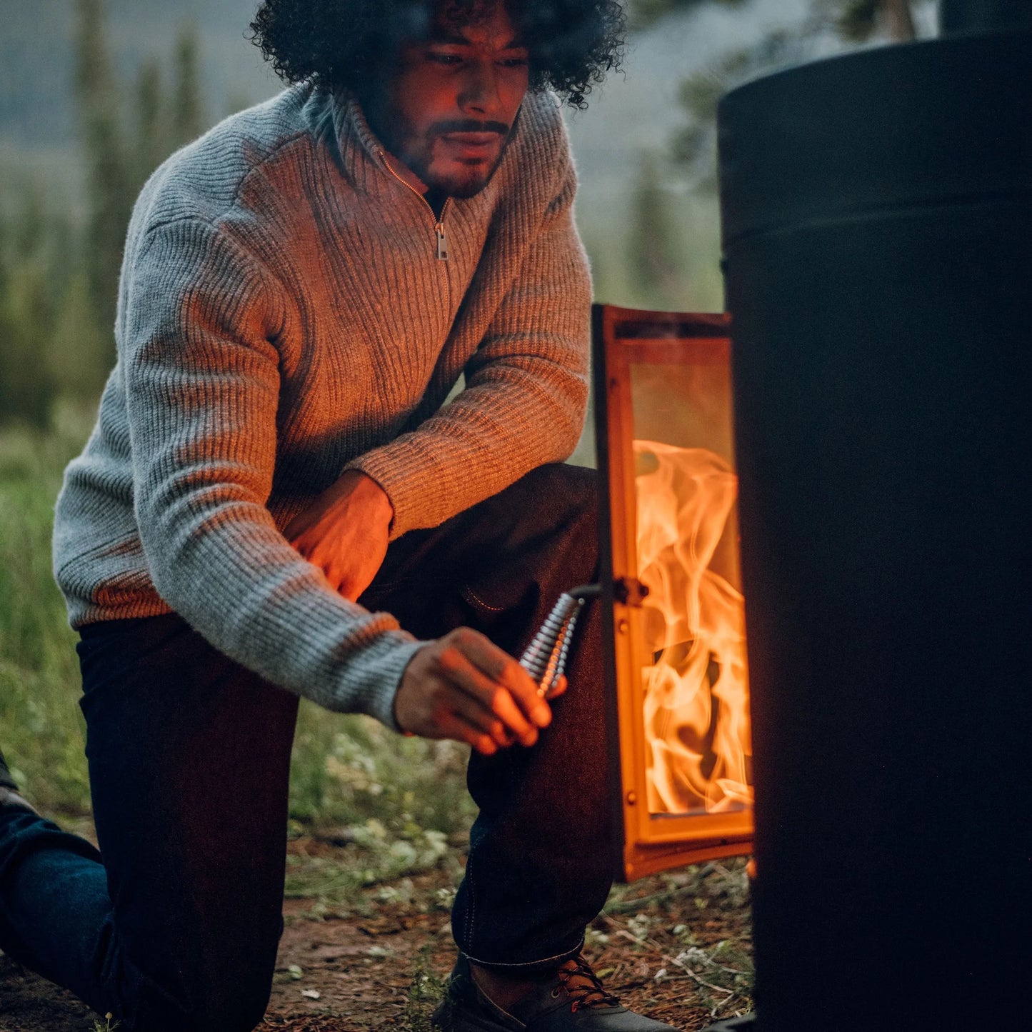 84" High 75,000 BTU Black Steel Wood Pellet Patio Heater