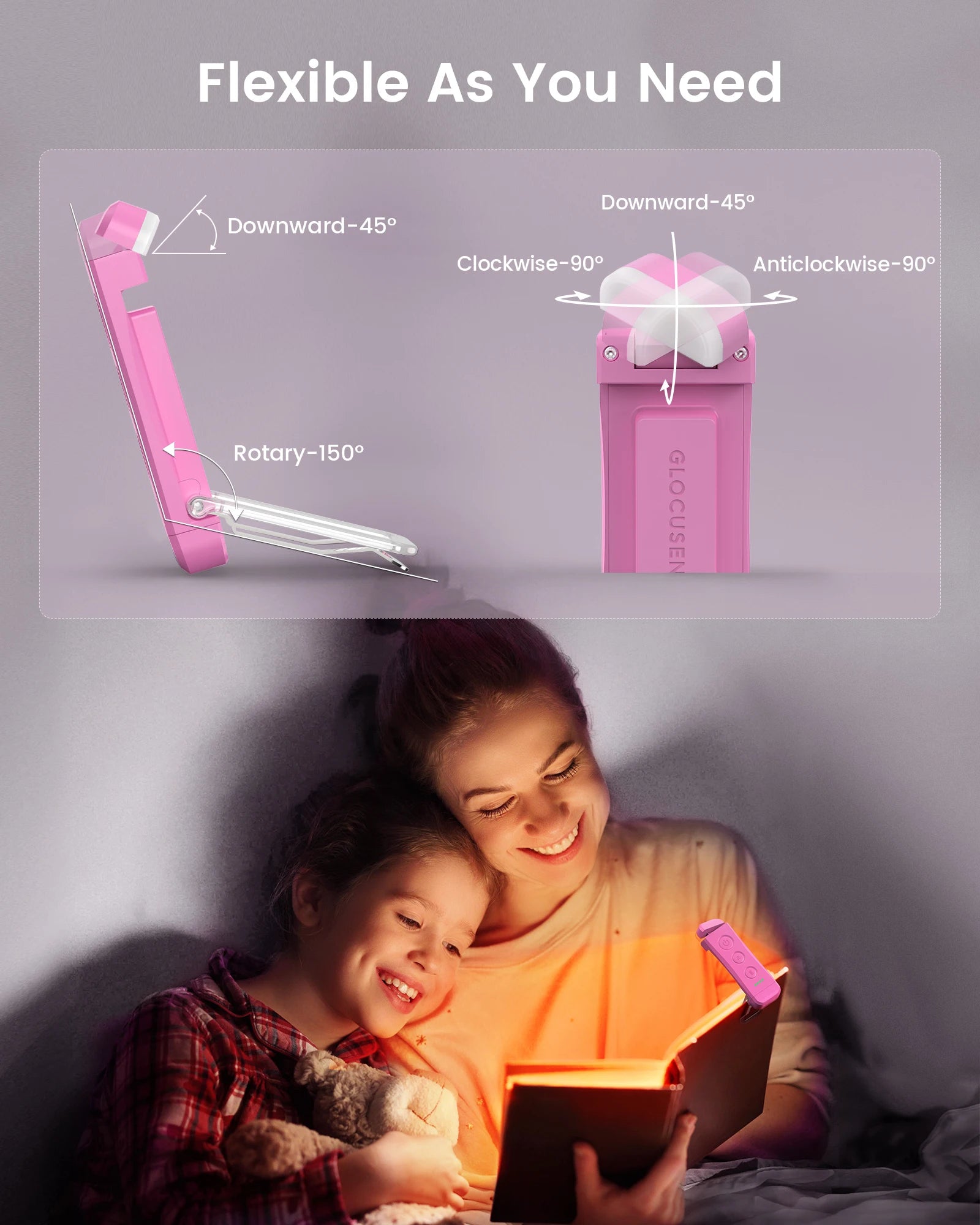 High Quality Hands Free Personal Mini Book Light Rechargeable Wireless Adjustable Reading Lamps Bookmark Light for Reading