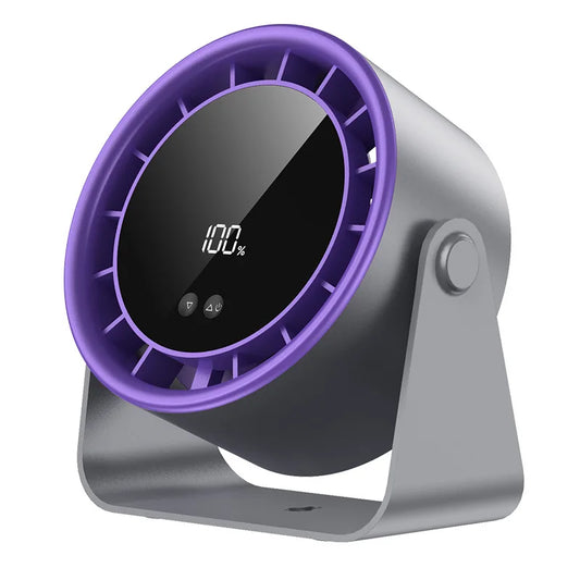 High-Speed 100 Adjustable Speed Desktop Turbine Fan Plastic Air Cooling Fan with Digital Display Charging Wall-Mounted Option