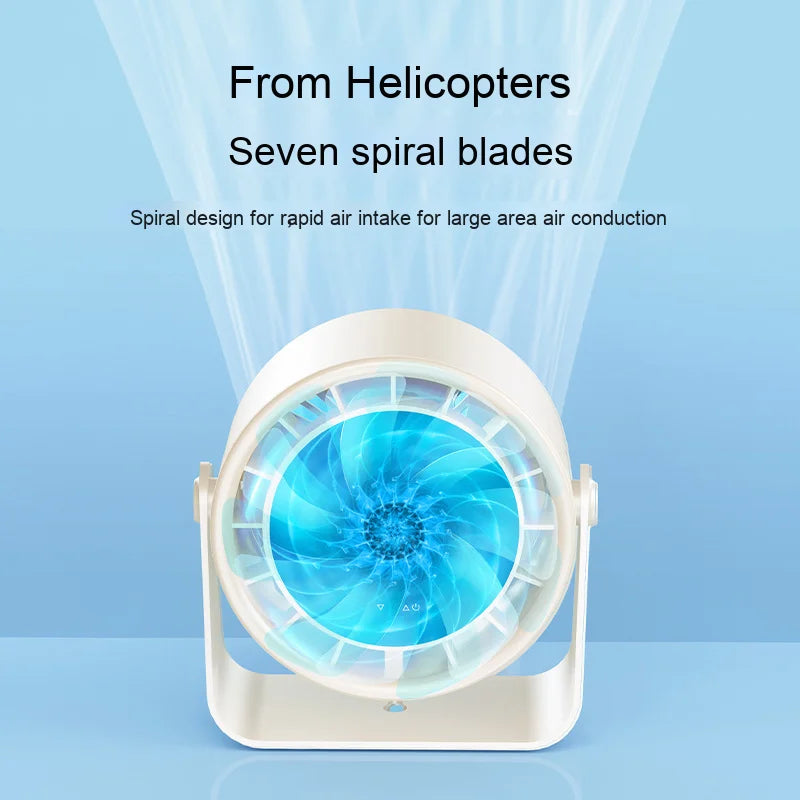 High-Speed 100 Adjustable Speed Desktop Turbine Fan Plastic Air Cooling Fan with Digital Display Charging Wall-Mounted Option