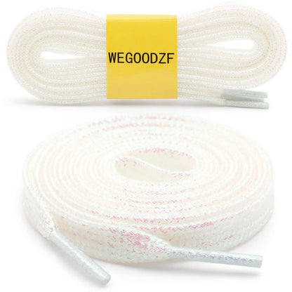 Custom Shiny Gold Glitter Sequin Shoelaces - Perfect for Sport and Casual Sneakers!