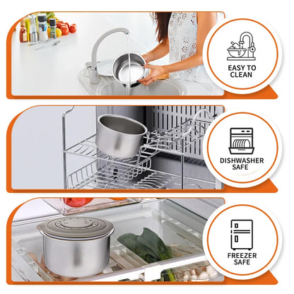 110V/220V/12V/24V 1.2L round Food Warmer Heater Stainless Steel Container Electric Lunch Box for Home Office Car Truck