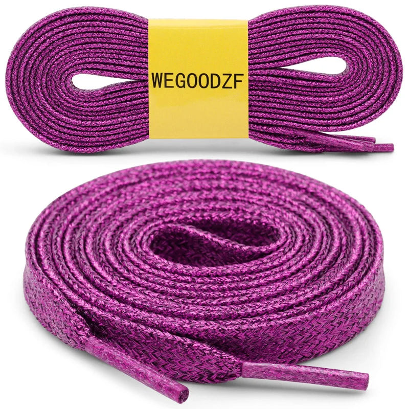 Custom Shiny Gold Glitter Sequin Shoelaces - Perfect for Sport and Casual Sneakers!