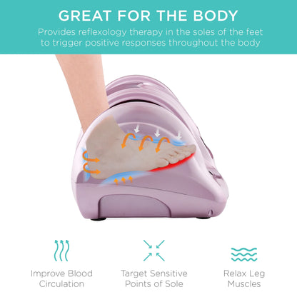 Therapeutic Kneading & Rolling Shiatsu Foot Massager W/ High Intensity Rollers, Remote - Rose Gold