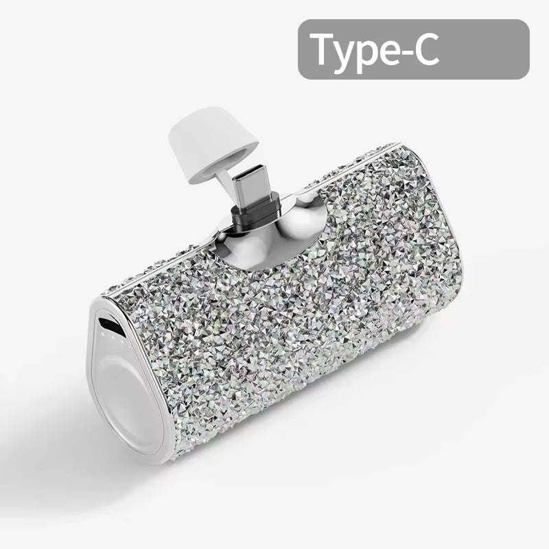 Portable Charger Mobile Power Bank Power Banks Fast Charging Power Bank Shiny Diamond Fashion High Quality 5000Mah