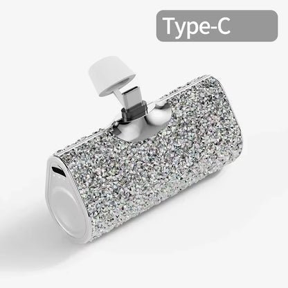 Portable Charger Mobile Power Bank Power Banks Fast Charging Power Bank Shiny Diamond Fashion High Quality 5000Mah