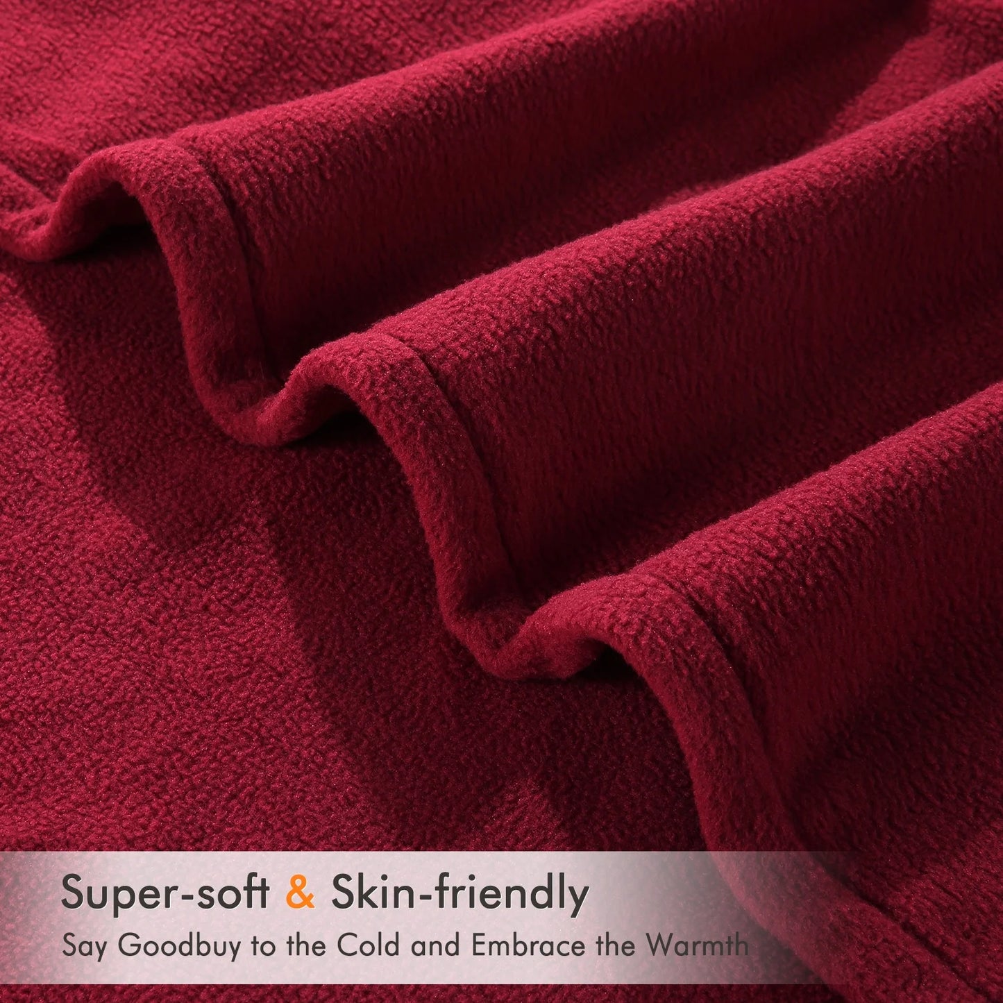 Electric Heated Blanket Polar Fleece Full Size 72''X 84'' with 6 Heating Levels 10H Timer - Red
