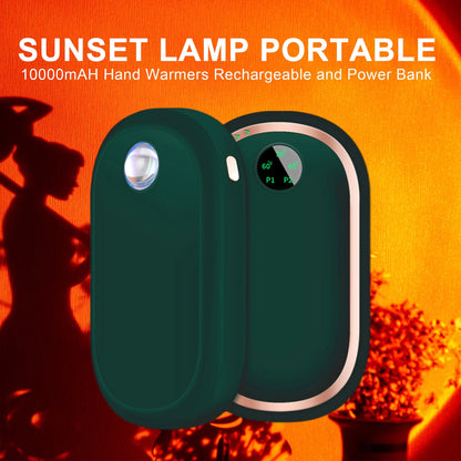 Hand Warmers Rechargeable 10000Mah Electric Hand Heater Reusable, Long Lasting 3 Temp for Golf, Hunting, Camping, Raynauds, Green