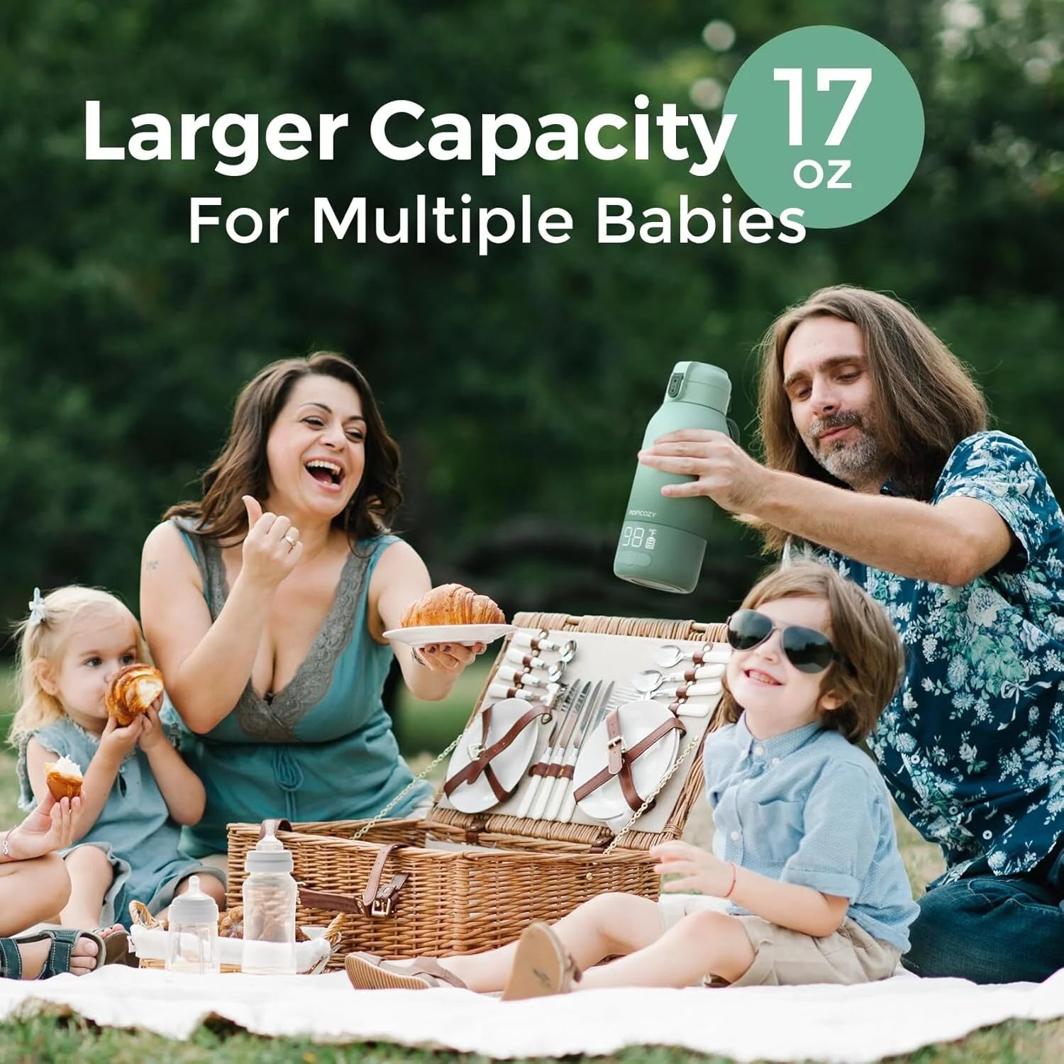 Portable Milk Warmer for Travel – Dual Heating Modes for Breast Milk & Water, Portable Bottle Warmer, 17 Ounces