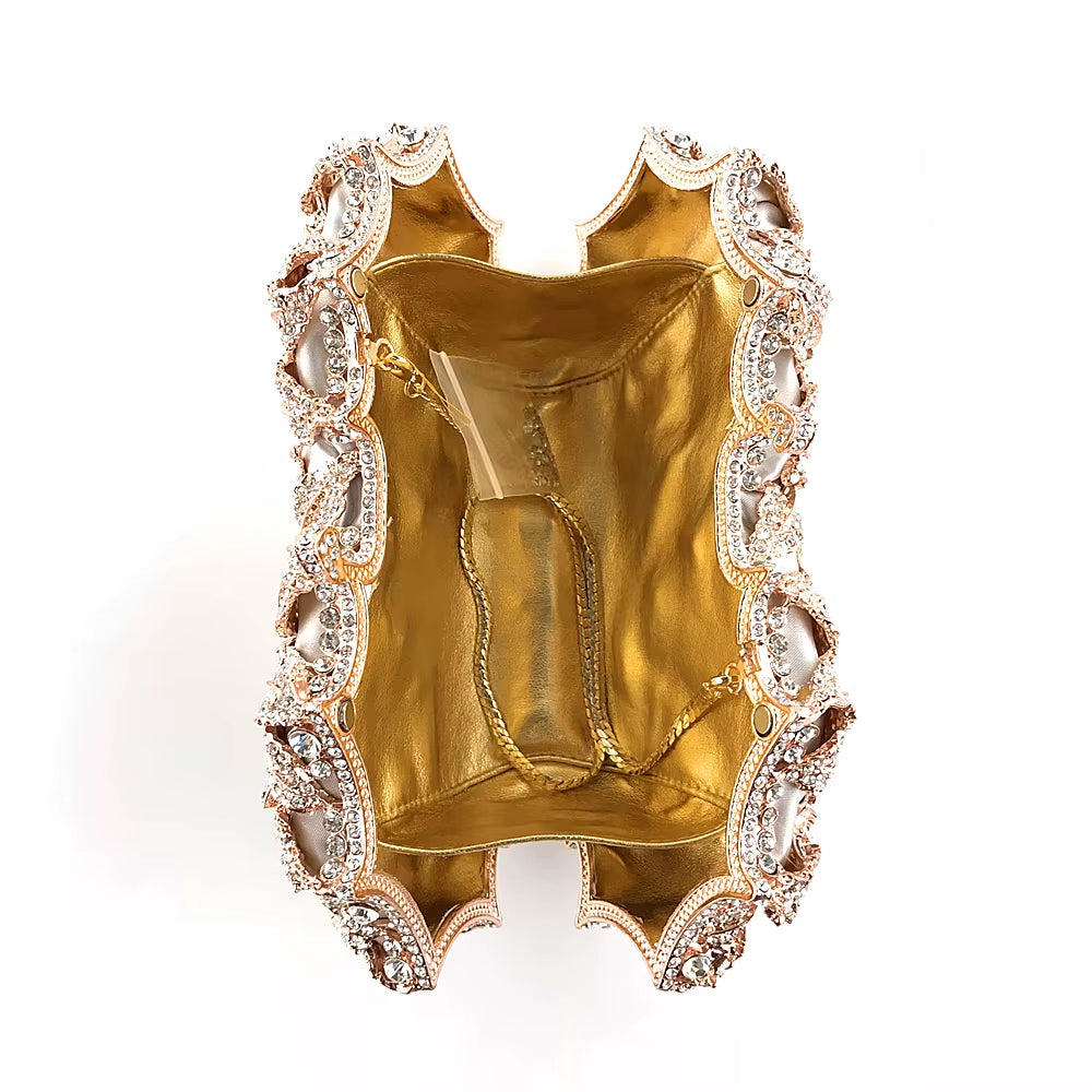 Pink Silver Shimmer Sequin Crystal Evening Clutch Bag – Detachable Chain Party, Wedding & Prom Handbag