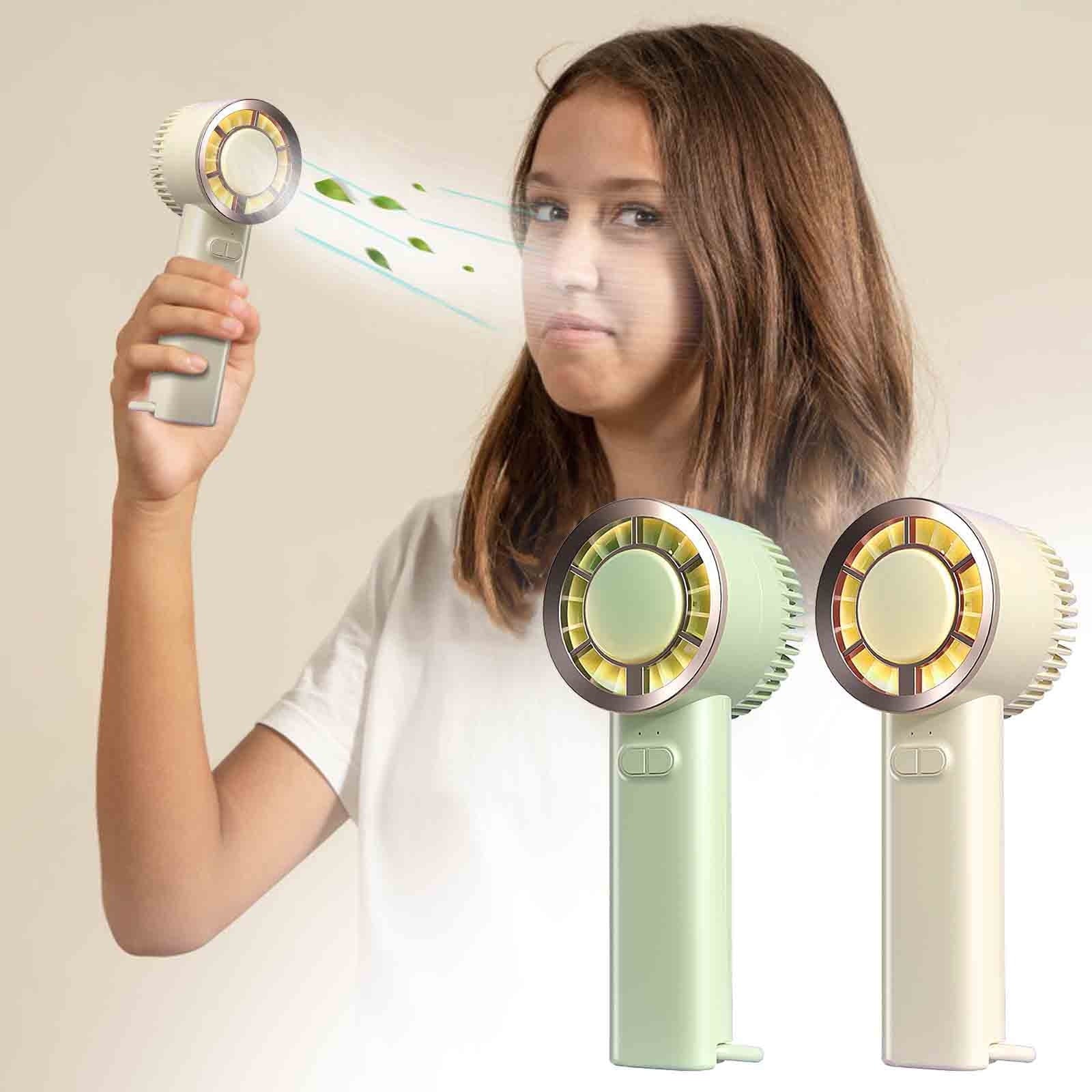 3 Speeds Personal Small Hand Fan, Mini Handheld Fan, Office Fan for Desk, Usb Rechargeable Personal Fan, for Home Office (Pink)