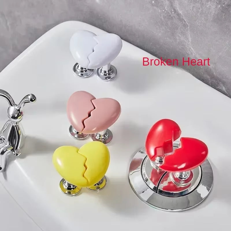 Heart Shape Toilet Presser Love Toilet Press Button Bathroom Water Tank Buttons Push Switch Bathing Room Decor Nail Protector