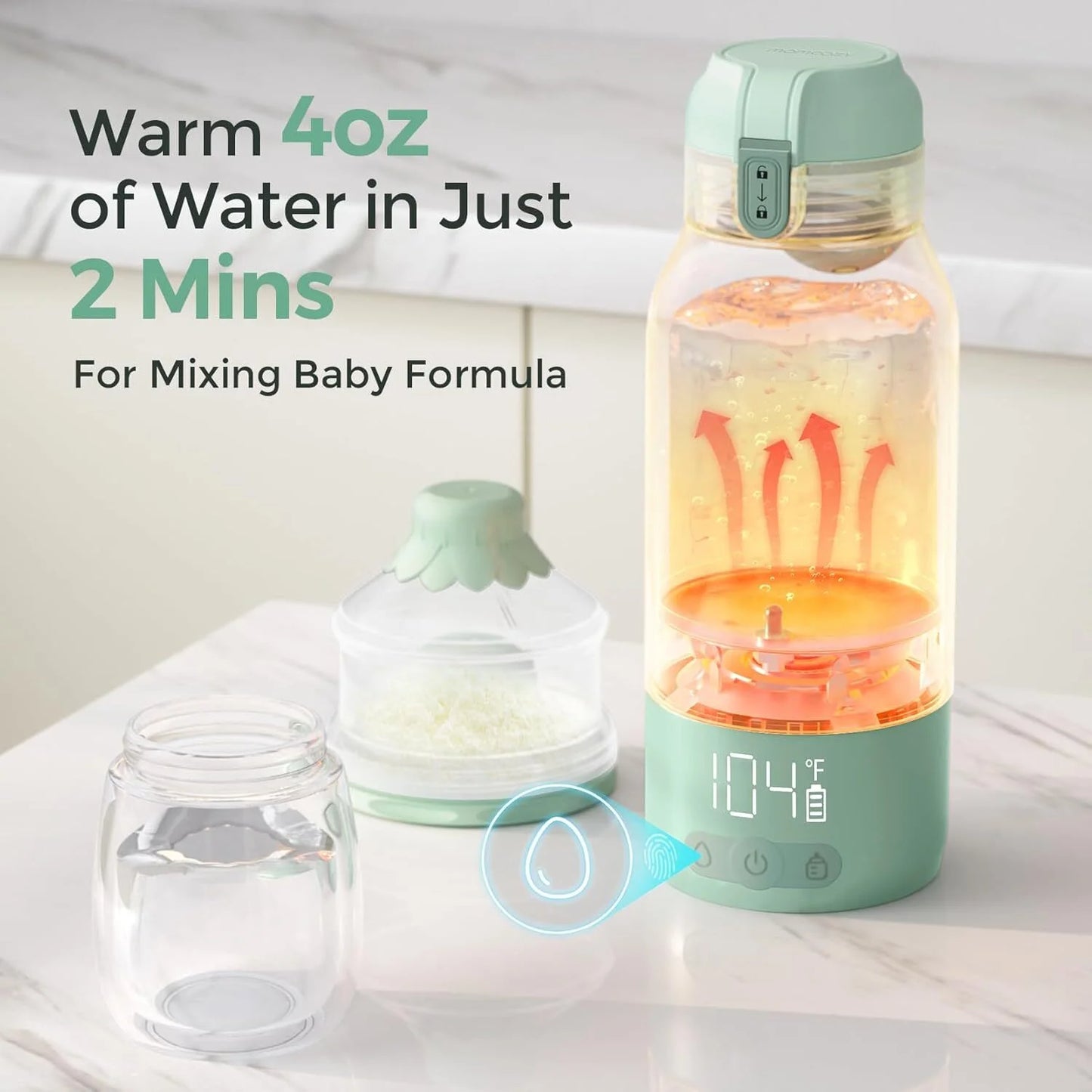 Portable Milk Warmer for Travel – Dual Heating Modes for Breast Milk & Water, Portable Bottle Warmer, 17 Ounces