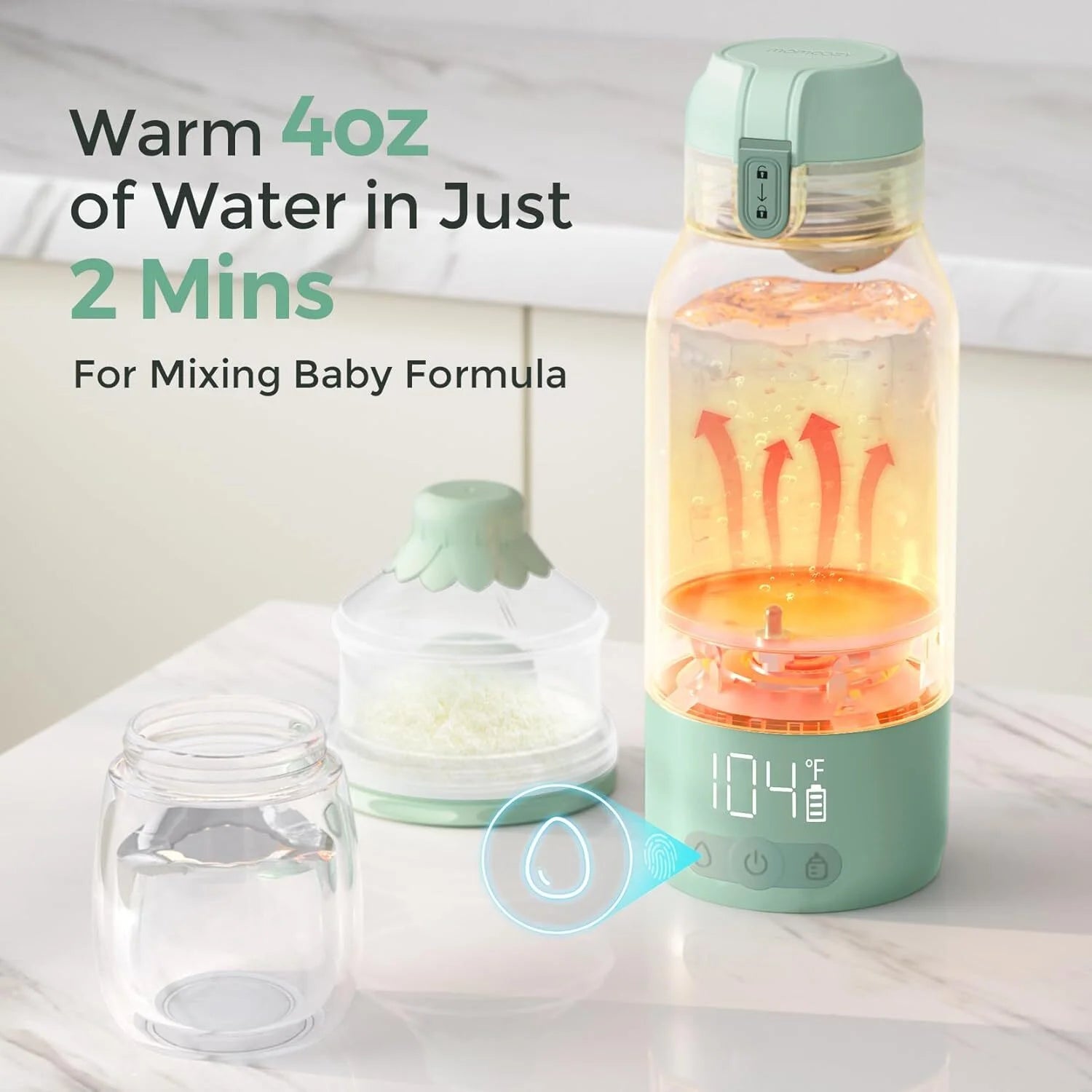 Portable Milk Warmer for Travel – Dual Heating Modes for Breast Milk & Water, Portable Bottle Warmer, 17 Ounces