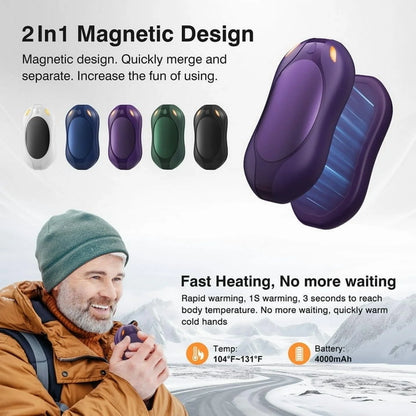 Hand Warmers Rechargeable 2 Pack–Magnetic Heating, 3 Heat Settings, Portable Pocket Warmers for Raynauds, Hunting, Golf, Winter Camping