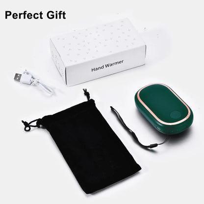 Hand Warmers Rechargeable 10000Mah Electric Hand Heater Reusable, Long Lasting 3 Temp for Golf, Hunting, Camping, Raynauds, Green