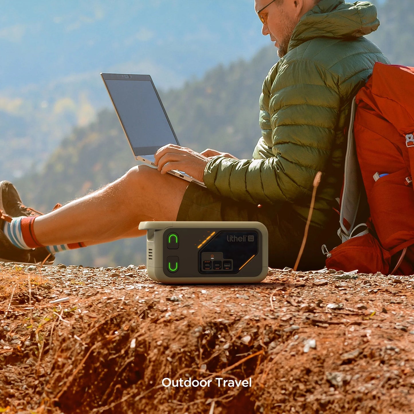 Portable Power Station B300SE Solar Generator, 288Wh Backup Lithium Battery, 300W Pure Sine Wave AC Outlets with 100W PD Fast Charging