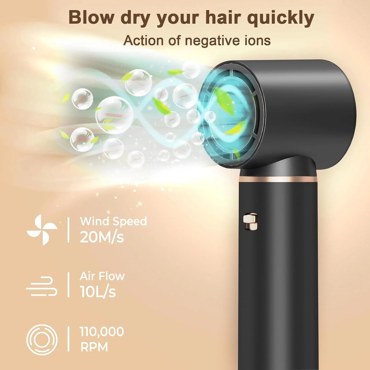 5 in 1 Hair Dryer Brush Hot Air Curling Brush Negative Ion Air Styler，Multi Function Blow Dryer Brush with Curling Wand, Straightening Brush, and Volumizing Hot Air Brush for All Hair Types