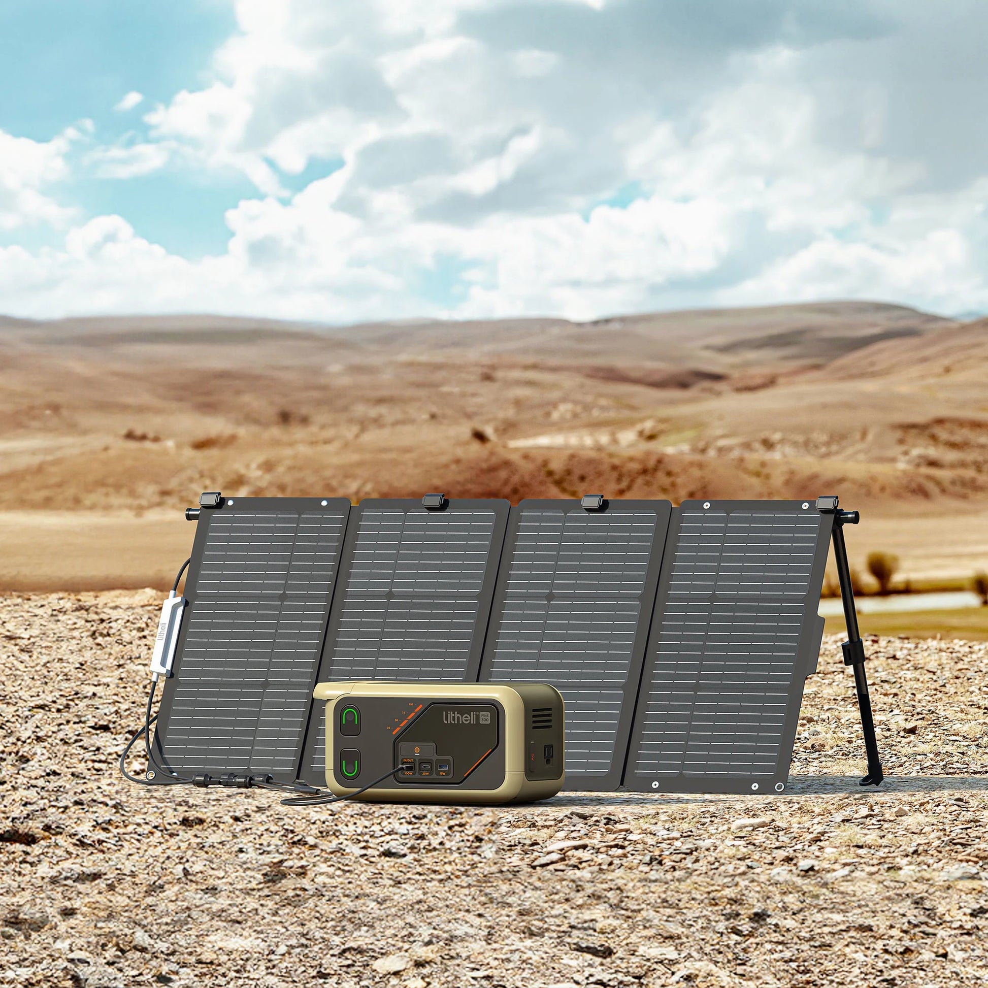 Portable Power Station B300SE Solar Generator, 288Wh Backup Lithium Battery, 300W Pure Sine Wave AC Outlets with 100W PD Fast Charging