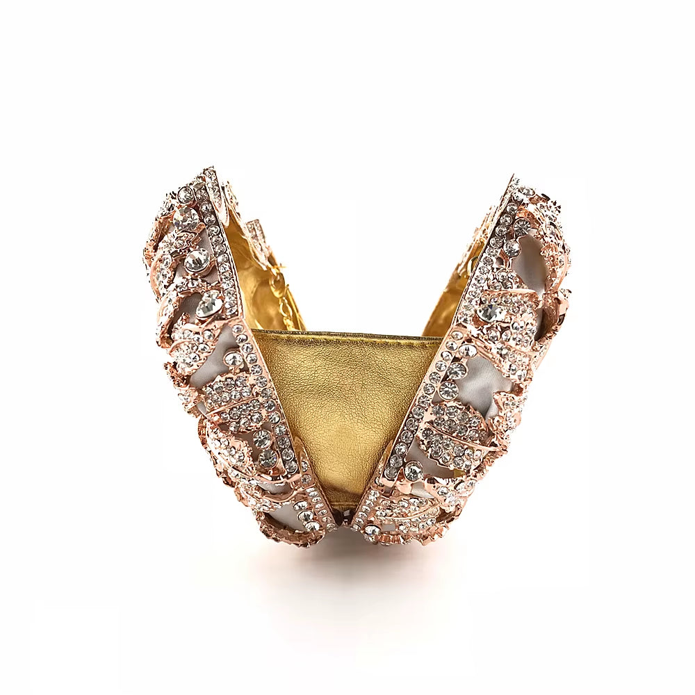 Pink Silver Shimmer Sequin Crystal Evening Clutch Bag – Detachable Chain Party, Wedding & Prom Handbag