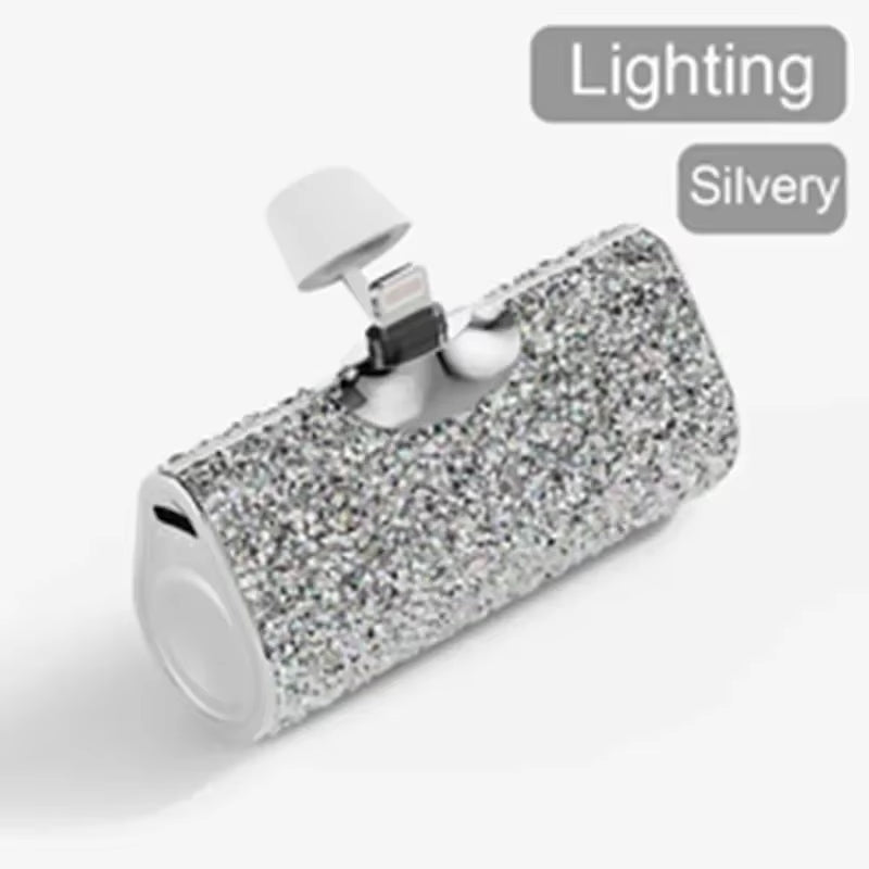 Portable Charger Mobile Power Bank Power Banks Fast Charging Power Bank Shiny Diamond Fashion High Quality 5000Mah