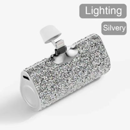 Portable Charger Mobile Power Bank Power Banks Fast Charging Power Bank Shiny Diamond Fashion High Quality 5000Mah