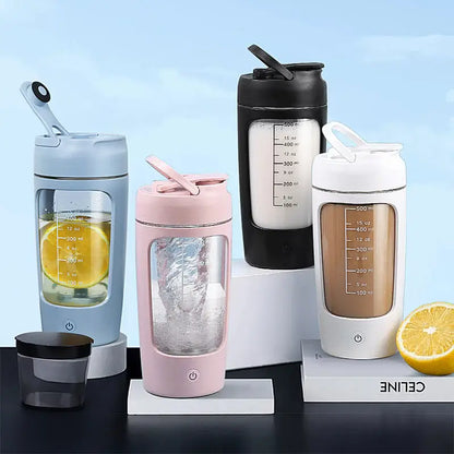 USB Electric Portable Whey Protein Shaker Bottle, Fully Automatic Stirring Cup Rechargeable Gym BA Free Cocktail Blend