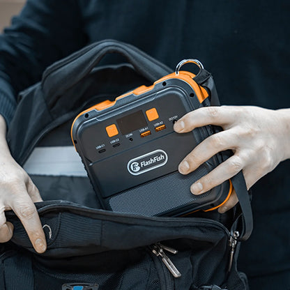 Portable Power Station Mini Solar Generator, 98Wh 26400Mah Lithium Battery, 120W 110V AC Outlets with LED Light Backup Battery for Camping Outdoor