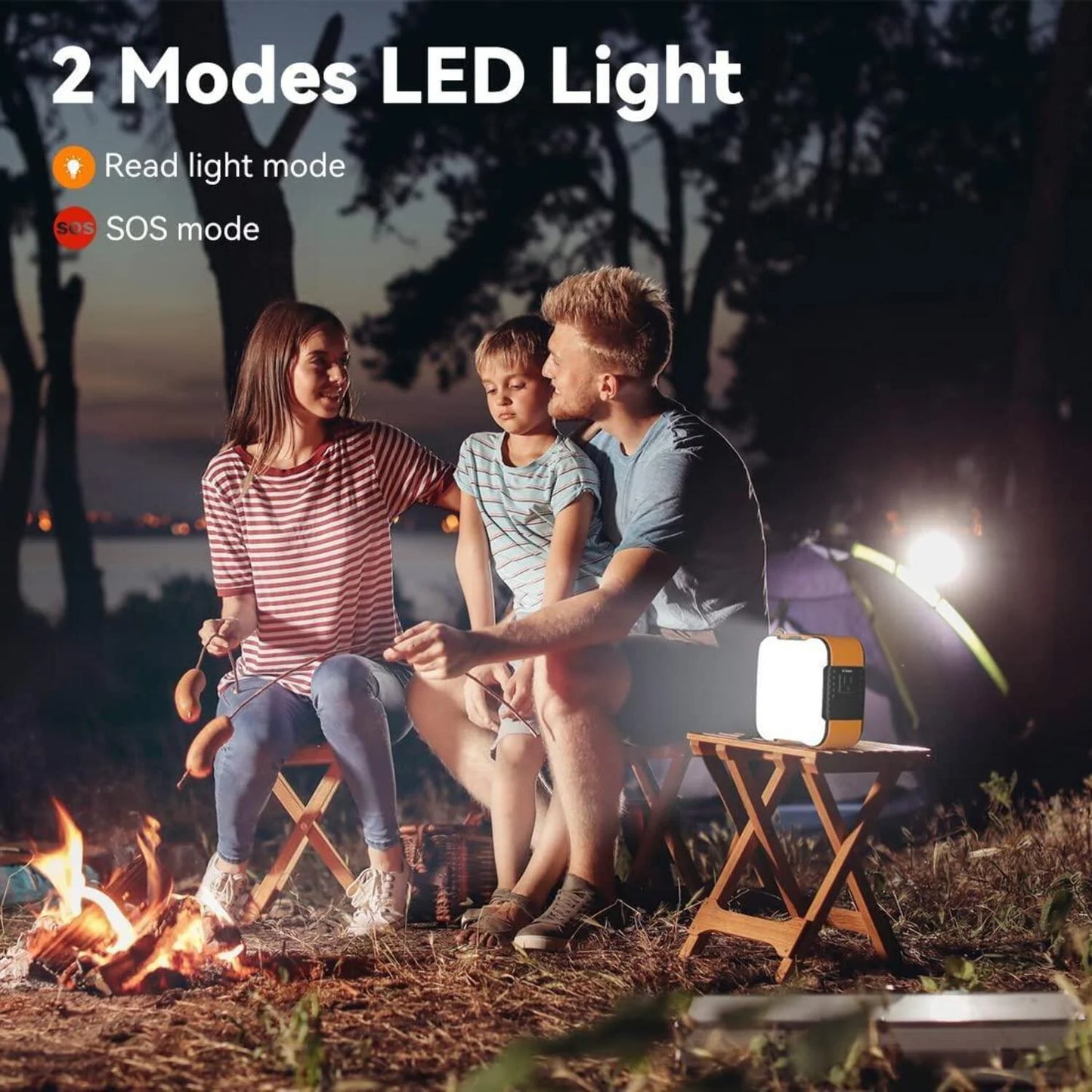 Portable Power Station Mini Solar Generator, 98Wh 26400Mah Lithium Battery, 120W 110V AC Outlets with LED Light Backup Battery for Camping Outdoor