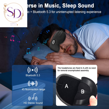 Experience Ultimate Comfort: Adjustable 3D Bluetooth Sleep Mask with HD Stereo Headphones for Peaceful Sleep Anywhere