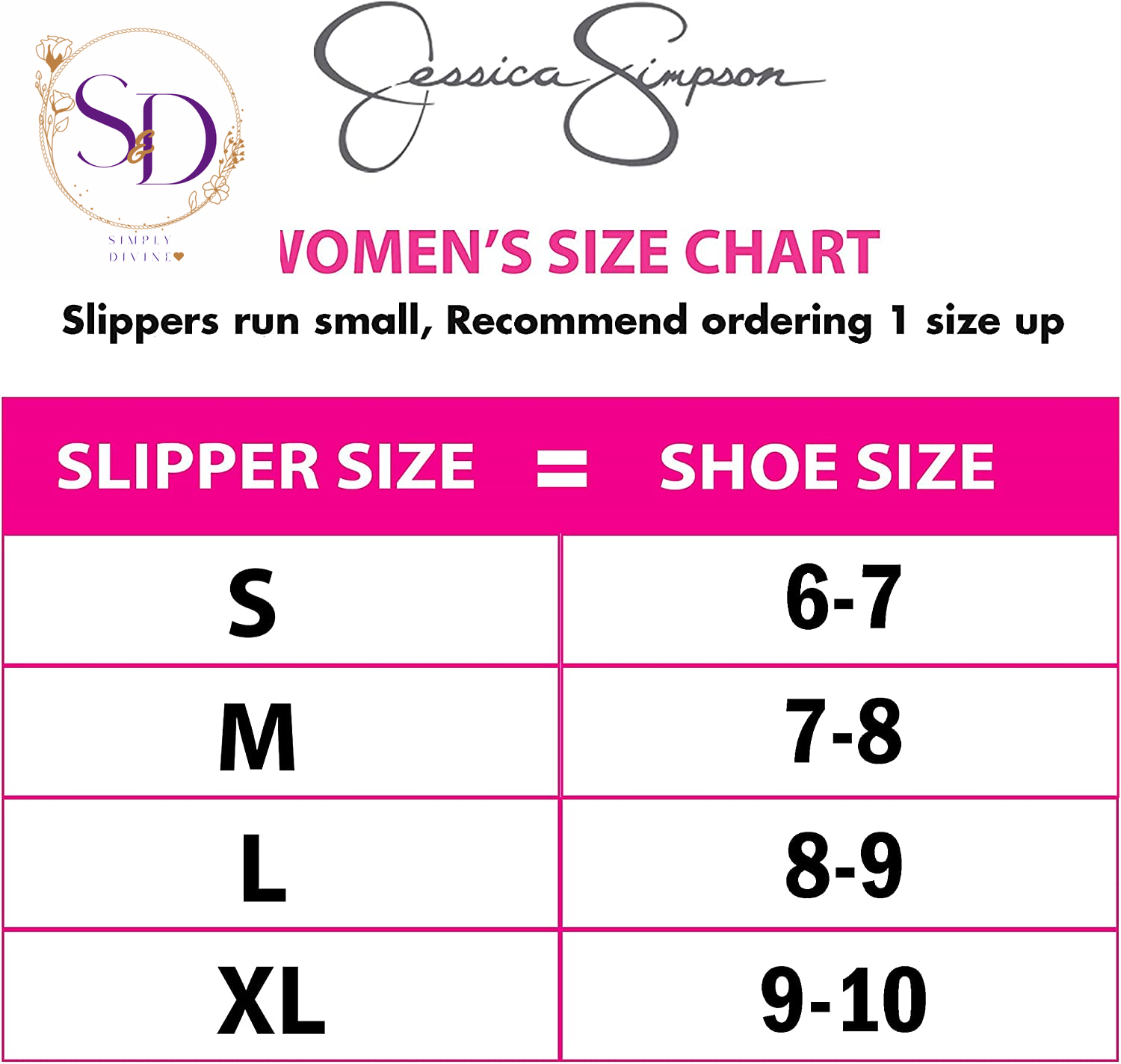 Jessica Simpson Women's Faux Fur Memory Foam House Slippers with Anti-Skid Sole