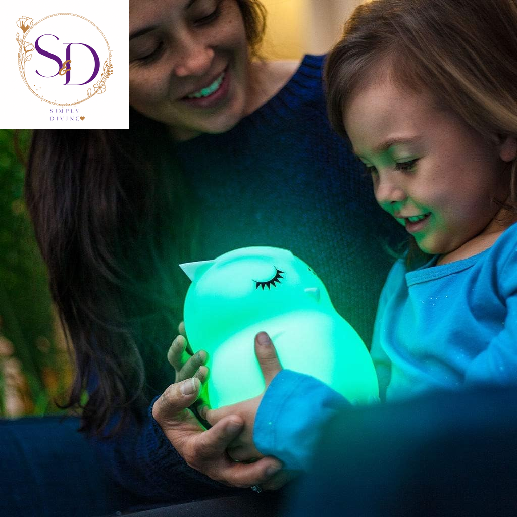 Lumipets Remote Control Silicone Night Light for Kids - Owl Design with 9 Soft Colors & Sleep Timer - Rechargeable, Battery-Operated Lamp for Bedroom | Baby Nursery, Toddler, Girls, Boys