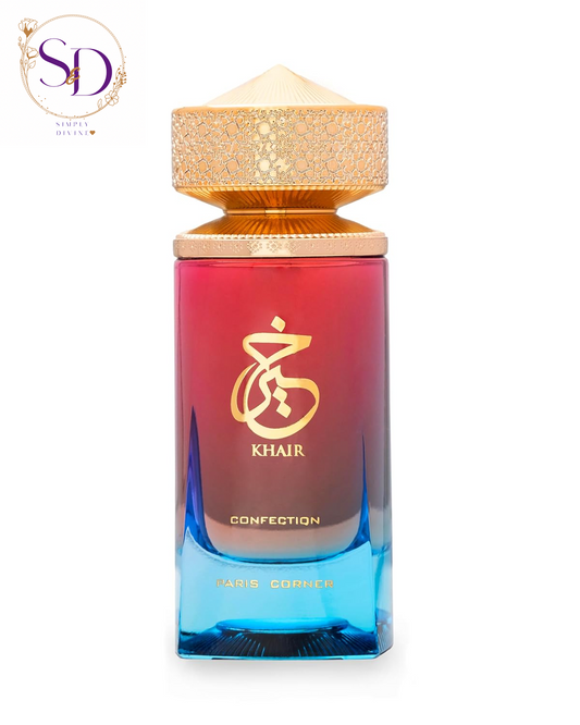 Paris Corner Khair Confection Eau de Parfum 3.4 Fl Oz | Unisex Fragrance with Sweet Candy Notes of Pear, Whipped Cream, Jasmine, and Vanilla